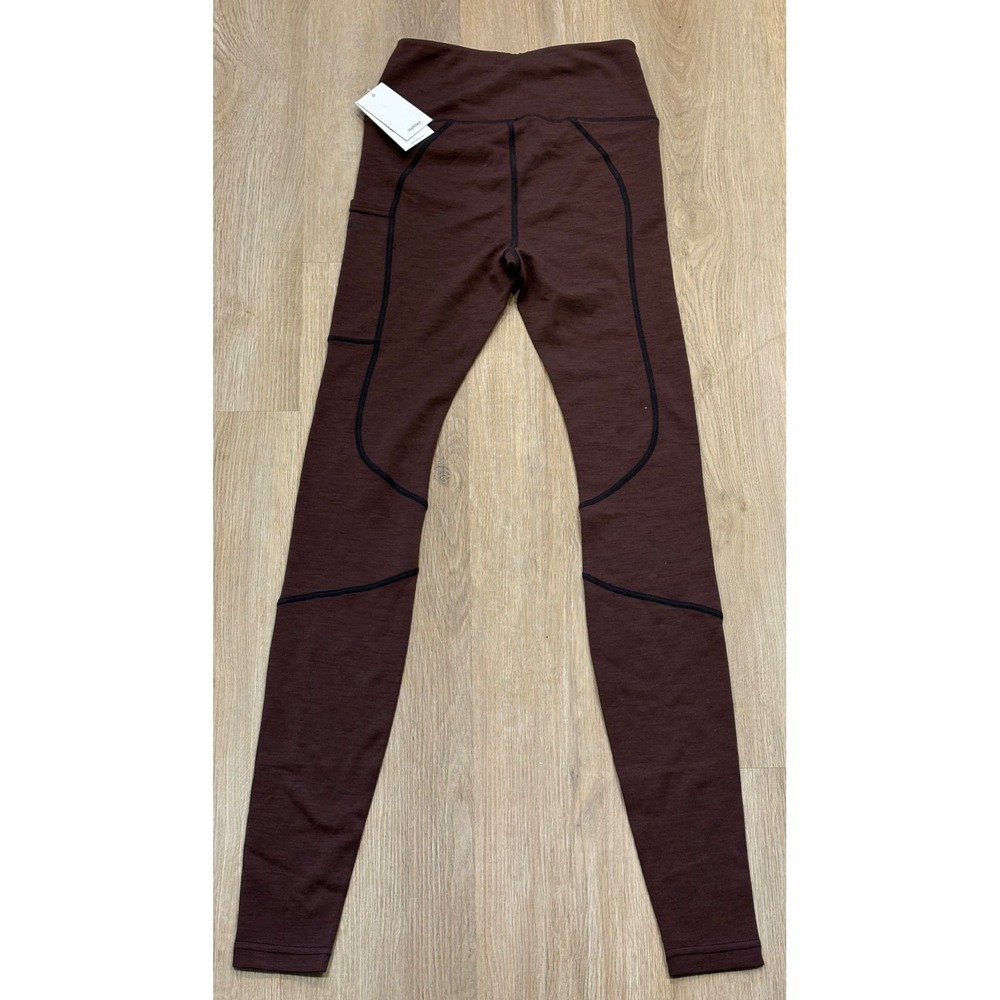 NWT Women's Halfdays High Waisted Merino Wool Blend Leggings -XS - Spiked Cocoa - Picture 5 of 5